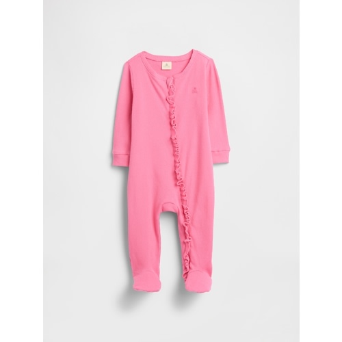 Baby Ribbed Two-Way Zip One-Piece