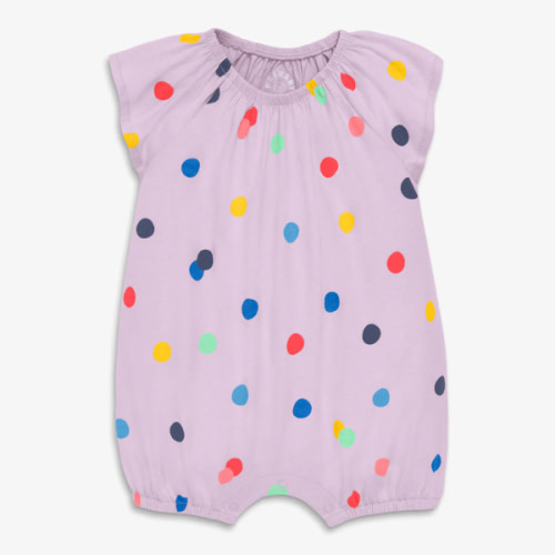 Baby flutter sleeve shortie in rainbow confetti dots | Primary.com