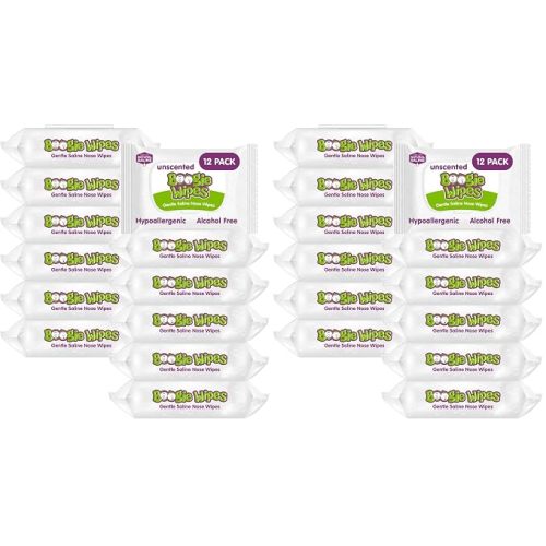 Boogie Gentle Saline Nose Wipes Unscented - 180 Count
