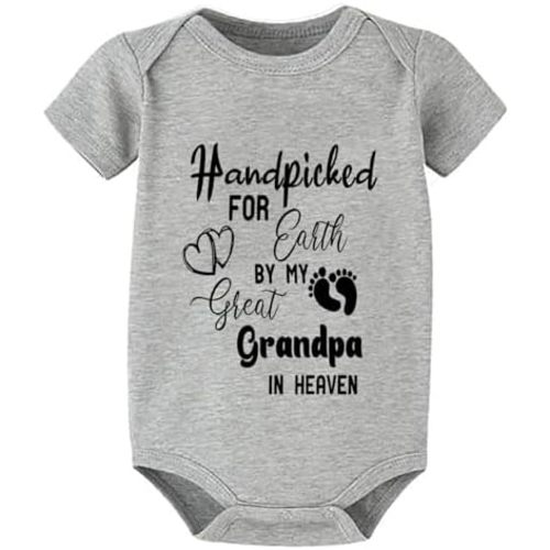 Hand Picked For Earth By My Great Grandpa In Heaven Baby Clothes Short Sleeve Infant Romper Newborn Outfits