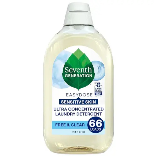 Seventh Generation EasyDose Laundry Detergent, Ultra Concentrated: 66 Loads, Free & Clear Designed for Sensitive Skin, 23.1 Fl Oz