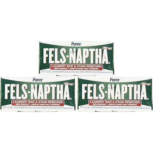 Fels Naptha Laundry Bar and Stain Remover, 5.5 Ounce - Pack of 3