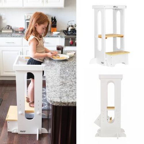 Little Partners Explore 'N Store Learning Tower® Toddler Tower Soft White with Natural 2 to 6 years