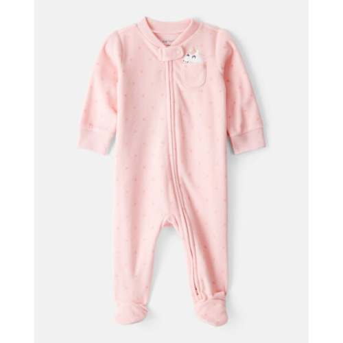 Baby Girl Unicorn Print Loose Fit Long-Sleeve Sleep & Play Pajamas - Pink - Carter's | Carter's