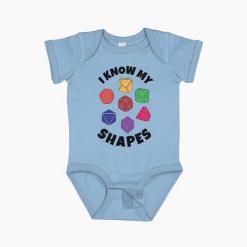 D&D Kids or Baby I Know My Shapes with Polyhedral Dice Baby One-Piece