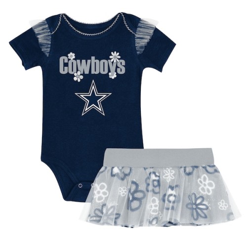 Girls Newborn Outerstuff Navy Dallas Cowboys My Team Rocks Bodysuit and Skirt Set