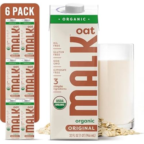 MALK Organic Oat Milk - Shelf Stable & Dairy Free Creamer - 32OZ 6-Pack