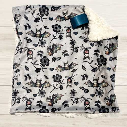 Halloween Bats & Hearts Baby Lovey: Minky Cuddle Blanket