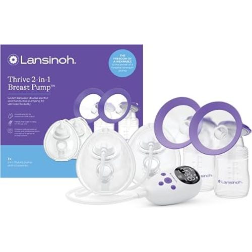 Lansinoh Thrive 2-in-1 Breast Pump, Electric & Hands-Free Wearable Cups