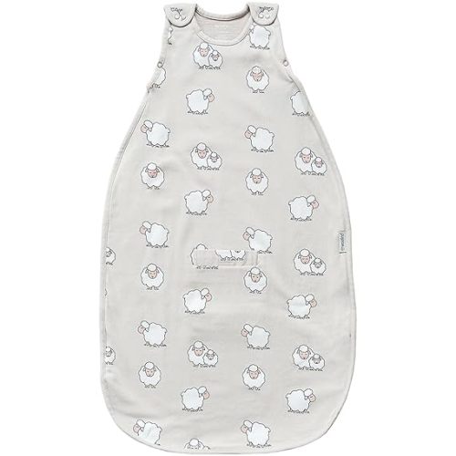 Woolino Merino Wool & Organic Cotton Baby Sleep Sack 2-24 Months – Ultimate 4-Season Baby Sleeping Bag, Universal Size Wearable Blanket, 2-Way Zipper & Adjustable Fit, Year-Round Use - Sheep