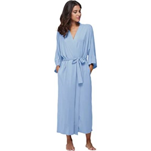 Women's Soft Robes Long Bath Robes Full Length Kimonos Sleepwear Dressing Gown,Solid Color