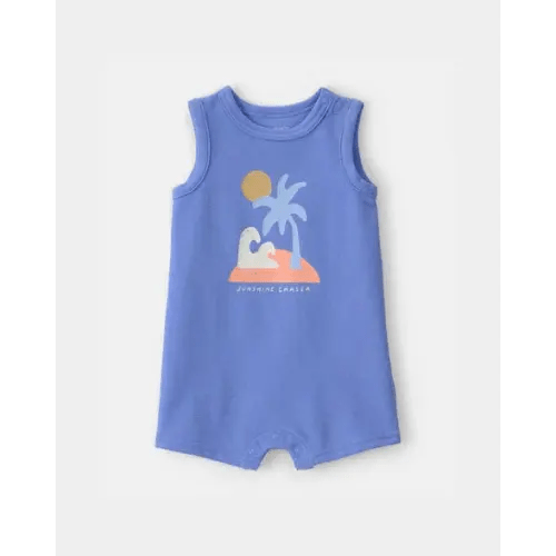 Baby 'Sunshine Chaser' Sleeveless Romper - Blue | Carter's