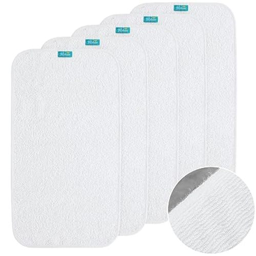 Changing Pad Liner 5 Count Waterproof Baby Diaper Changing Pad Cover 28" X 15" Larger Cotton Flannel Absorbent & Skin-Friendly Portable Changing Pad Liners (Solid Improved Thickness)