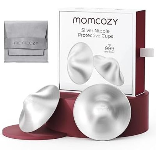 Momcozy 999 Silver Nursing Cups, Hole-Free Design,XL Size