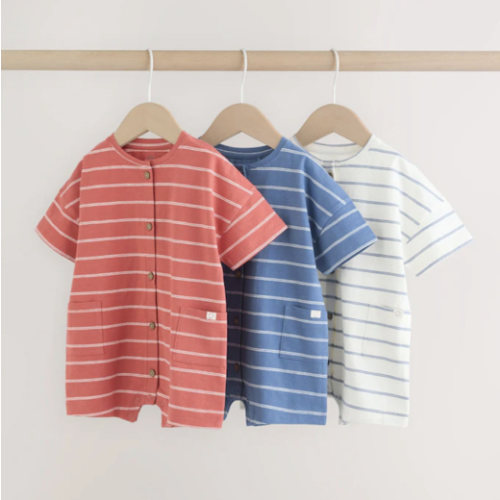 Stripe Jersey Baby Rompers 3 Pack