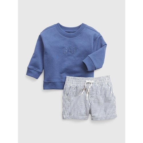 Baby Two-Piece Gap Logo Outfit Set in docksider blue, size: 3-6 M
