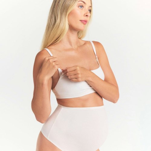 COTTON JERSEY MATERNITY NURSING SCOOP BRALETTE | MARBLE | SKIMS