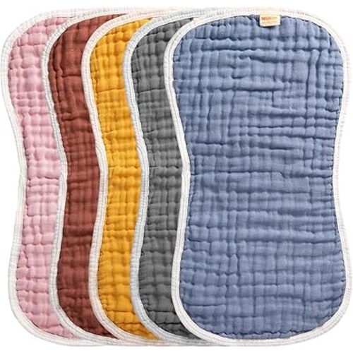 MUKIN Baby Burp Cloths -Burping Cloth Sets for Unisex Perfect for Newborn Burping Rags for Boys and Girls (Multicolored 2)