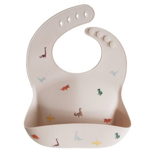 Mushie Silicone Baby Bib, Color: Dinos