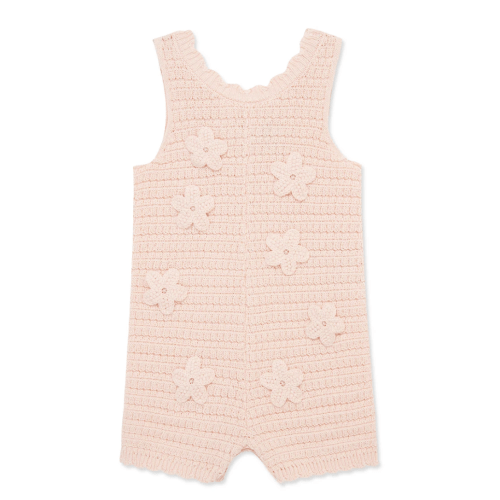 Flower Pointelle Knit Romper (12M-24M)