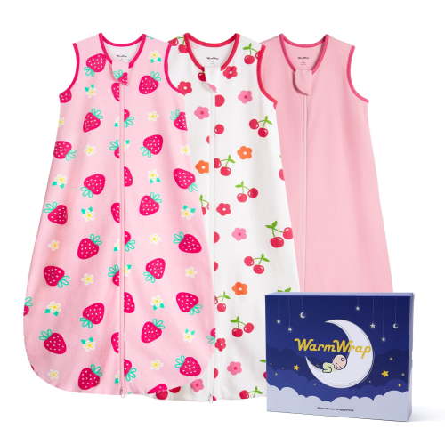Baby Sleep Sack 0-6 Months 100% Cotton Baby Wearable Blanket 2-Way Zipper Breathable Lightweight Unisex Sleeping Bag 0.5 Tog Toddler Sleep Sack (3 Pack)