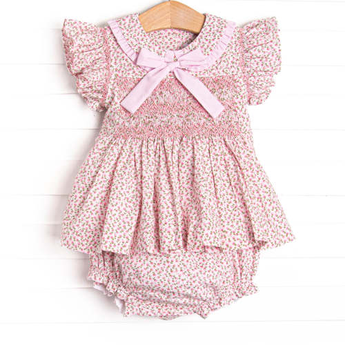 Bleu: Florence Smocked Diaper Set, Pink – Stitchy Fish