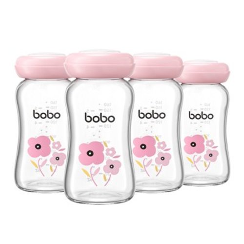 YOHKOH Glass Breastmilk Storage Containers,Wide Mouth,Reusable Milk Storage,5.4oz,4Pk,Red