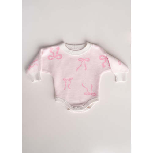 Knit Romper | Pink Bows – Little and Fern