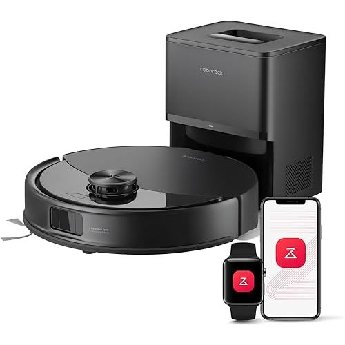 roborock Q10 S5+ Robot Vacuum and Mop, 10,000Pa Suction, Upgraded from Q8 max+, 70 Days Self-Emptying, Obstacle Avoidance, Sonic Mopping, Dual Anti-Tangle Design, Auto Mop Lifting, Black
