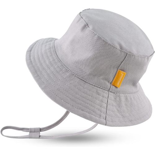 JANGANNSA Cotton Baby Sun Hat Infant Toddler Boys Girls Bucket Hats Summer Sun Protection Kids Beach Caps