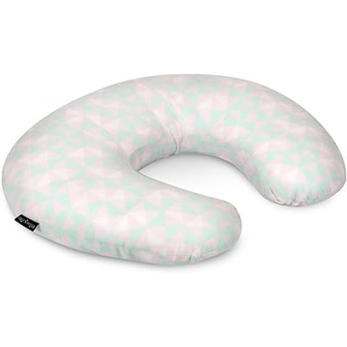 Dream On Me Beeboo Nursing Pillow and Positioner, Breastfeeding and Bottlefeeding Pillow, Removable and Washable Pillow Cover, Soft and Breathable Fabric, Pink and Blue (Pack of 1)