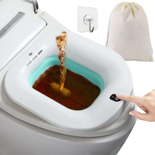 Electric Sitz Bath, Foldable Postpartum Care Basin for Toilet Seat Sits Bath Soak Pan for Women Men