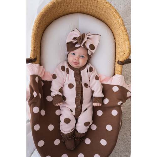 Knit Classic Romper | Pink Choc Polka – Little and Fern