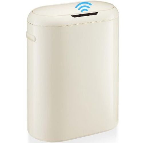 13GAL/50L Stainless Steel Automatic Sensor Trash Can Touchless Motion Activated Soft Close Lid for Kitchen Bathroom Office,beige