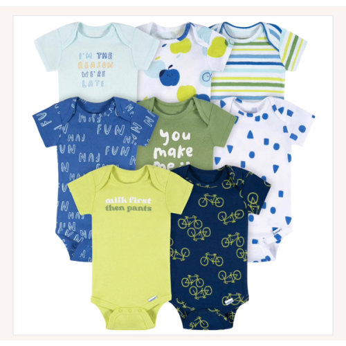 8-Pack Baby Boys Fun First Short Sleeve Onesies® Bodysuits – Gerber Childrenswear