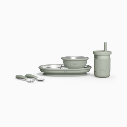 Lalo Stainless Mealtime Essentials - 5pc Set - Sage