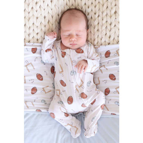 Tiny Touchdowns Zipper Footie | Neutral