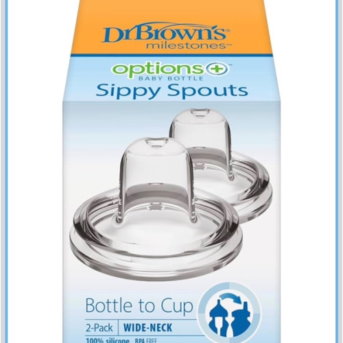 Dr. Brown's Options+ Wide-Neck Baby Bottle Sippy Spout, 2Count