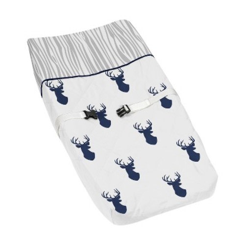 Sweet Jojo Designs Boy Changing Pad Cover Stag Navy Blue and White