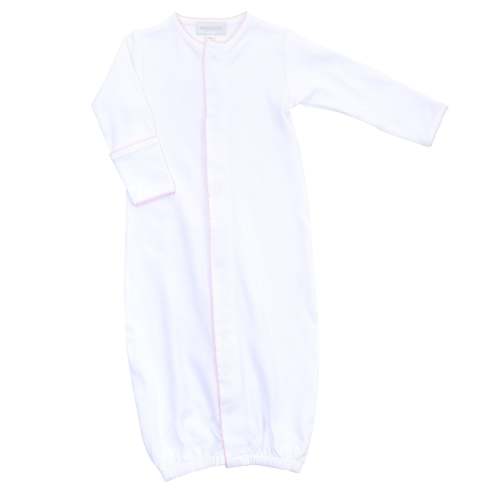 Baby Girl White Converter with Pink Trim - Peruvian Pima Cotton Essentials – Magnolia Baby