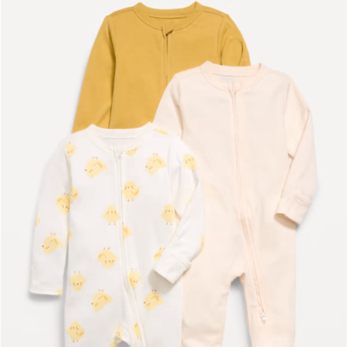 2-Way-Zip Sleep & Play Footed One-Piece 3-Pack for Baby