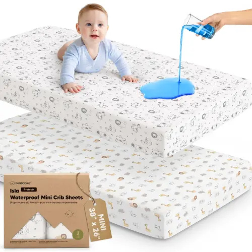 2-Pack Isla [Protect+] Waterproof Mini Crib Sheets