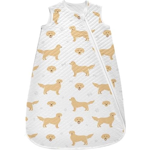 vvfelixl Saco de dormir para bebé de 6 a 12 meses, manta de bebé Golden Retriever con cremallera, saco de dormir de transición para bebé, traje de dormir para recién nacido