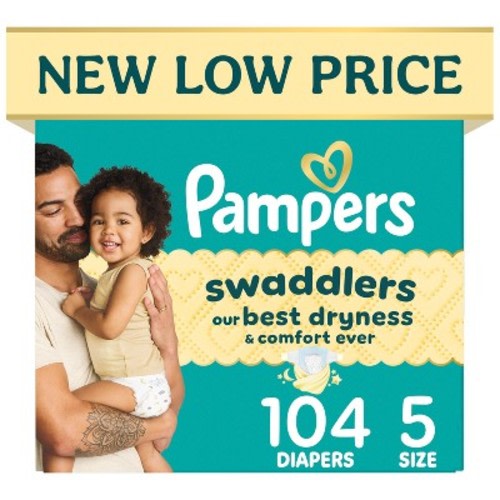 Pampers Swaddlers Sensitive Disposable Diapers - Size 5 - 104ct