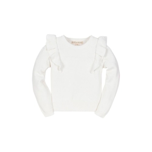 Baby Girls' Pointelle Yoke Ruffle Sweater, Infant