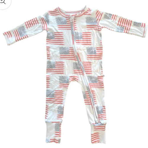 American Flag Convertible Foot Onesie Romper – August + Willow