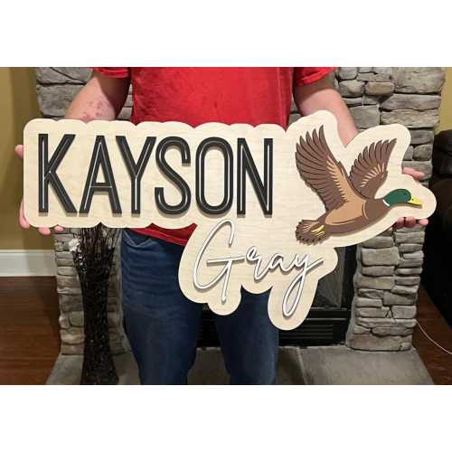 Personalized Duck Nursery Name Sign, Custom Baby Boy Decor