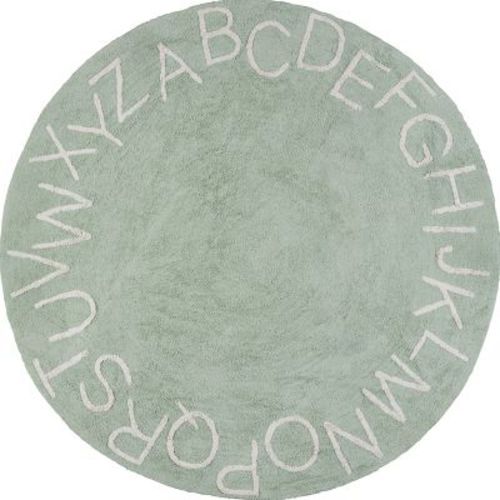 Nuloom Alphabet Pet Friendly Machine Washable Area Rug, Round 6', Tan