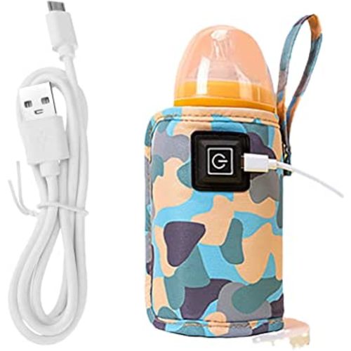 USB Milk Warmer Bag - 2023 New Fast Bottle Warmer for Travel, Portable Car Bottle Warmer for Travel, on The Go Bottle Warmer with USB Cables, Gentle Warmth Maintain Perfect Temperature (Blue)
