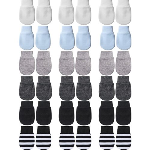 18 Pairs of Newborn Baby Mittens Infant Toddler Gloves No Scratch Mittens Cotton Gloves for 0-6 Months Baby Boys Girls